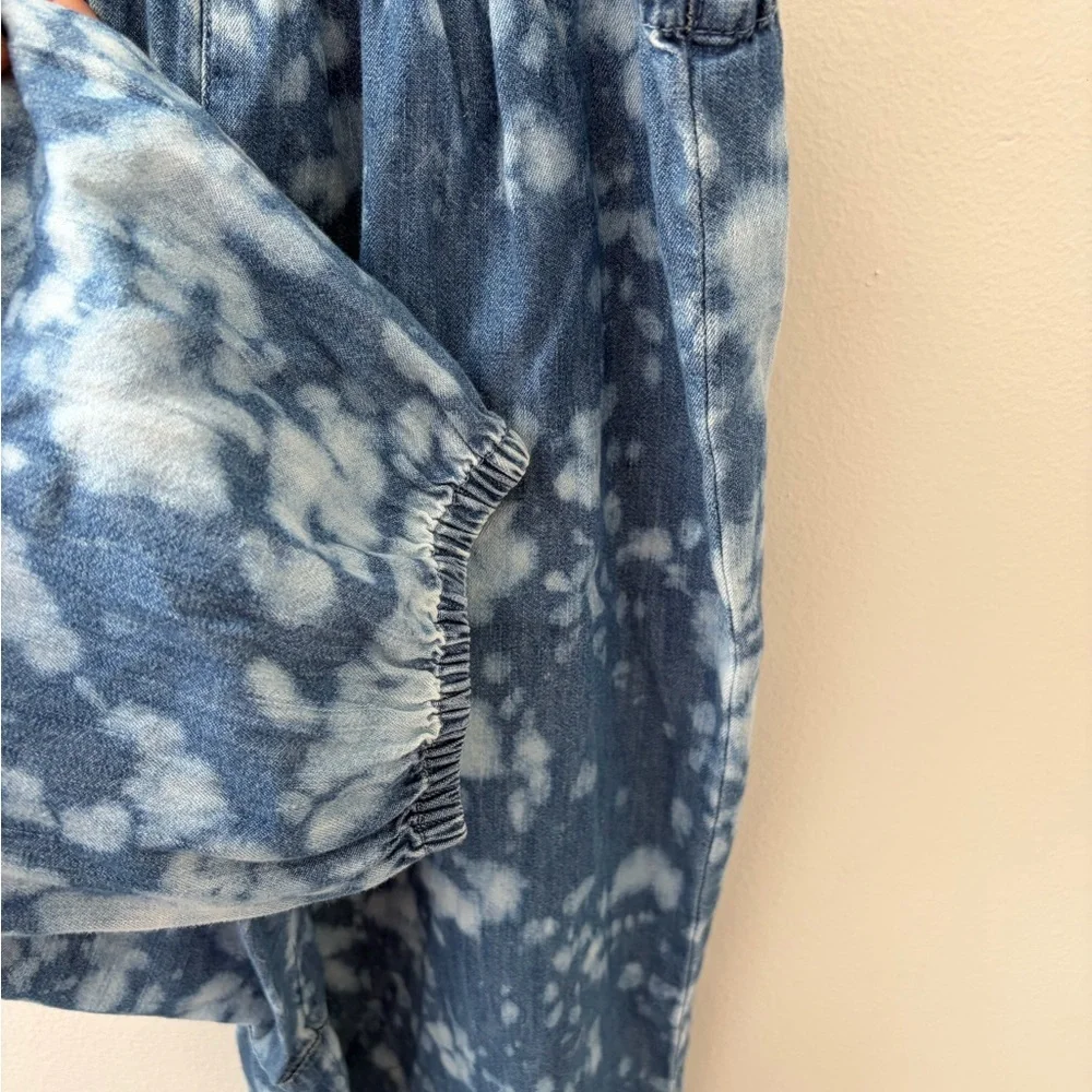GAP girls 5 Kids One Piece blue splotched soft romper